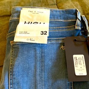 Rag & Bone Nina, hi rise, ankle skinny, jean.